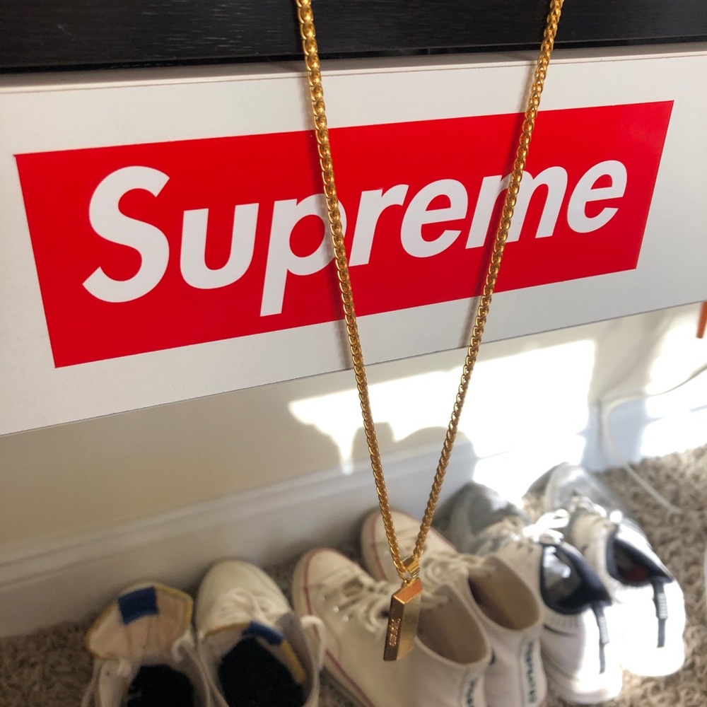BUNDLE DEAL supreme gold bar uzi chain silver